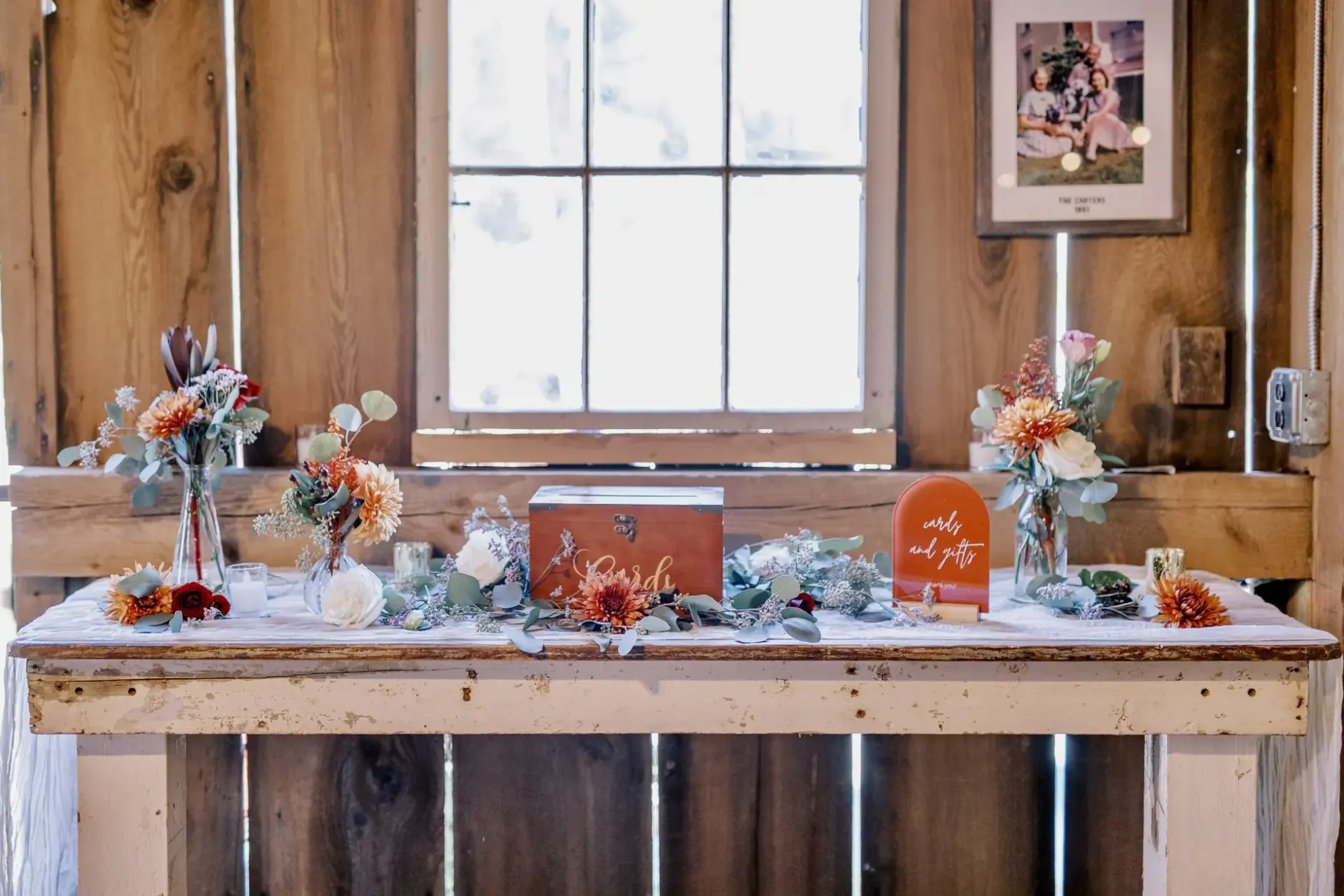 card table at old carter barn